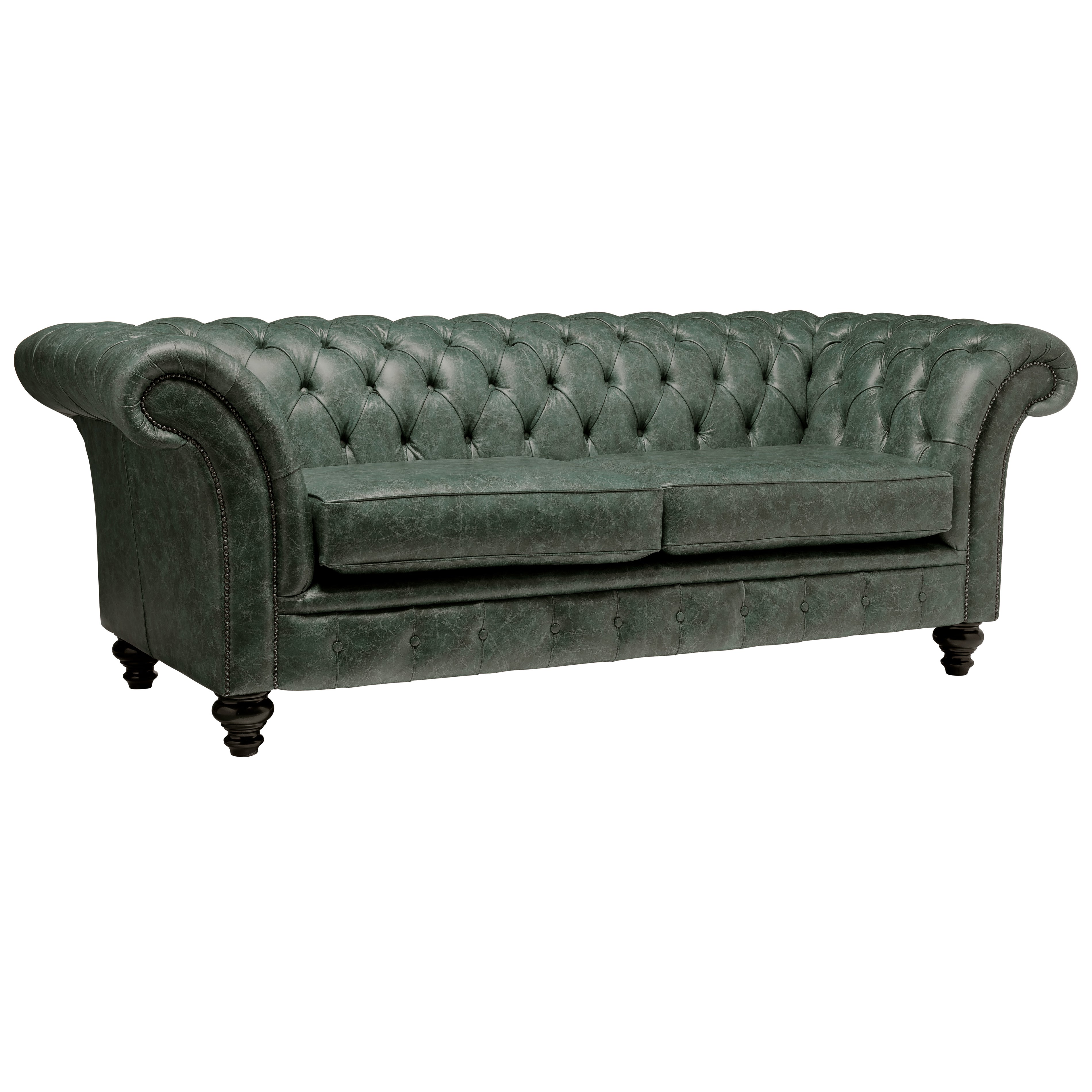 Milano Chesterfield Sofa Vintage Green Leather