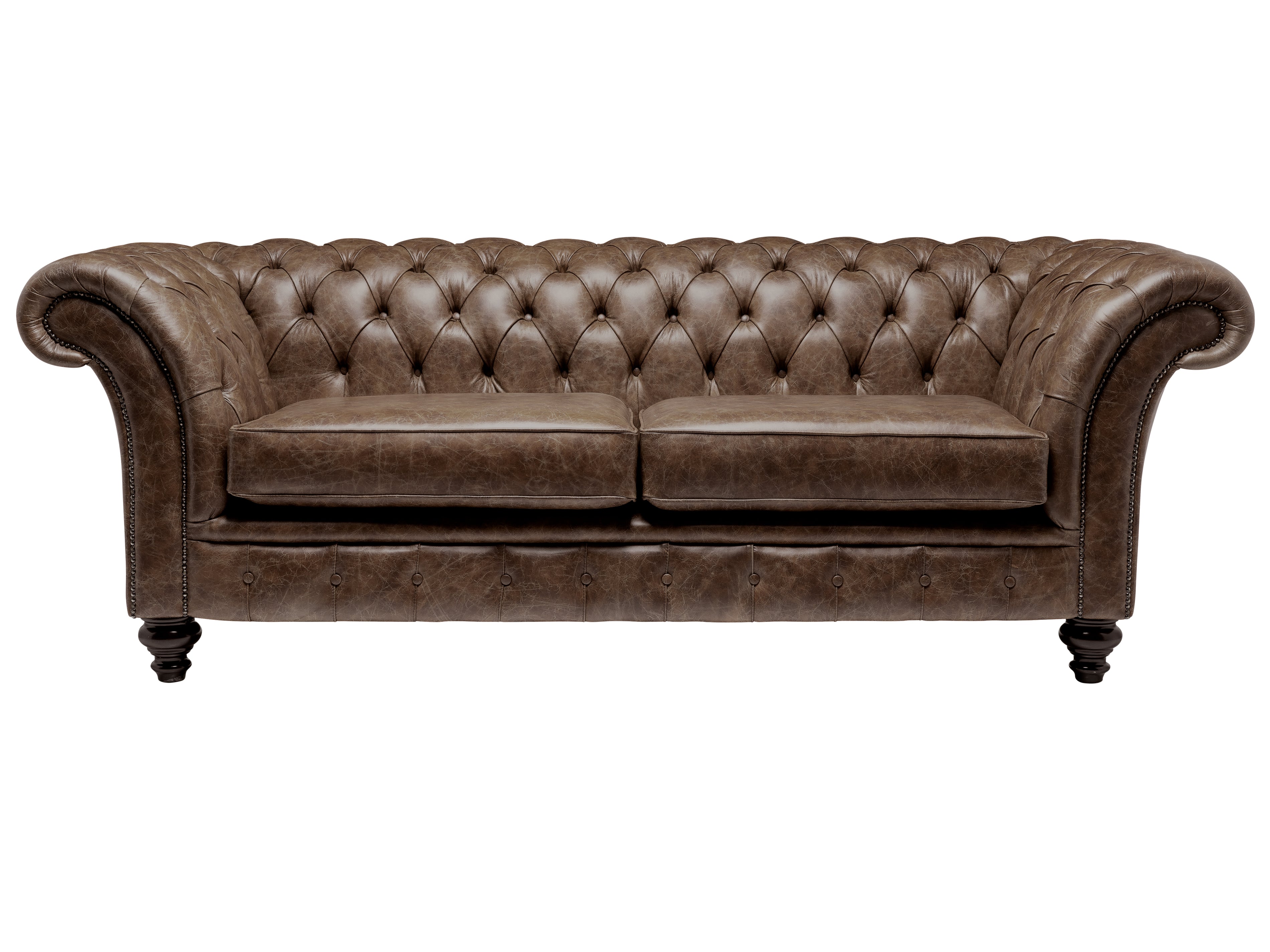 Milano Chesterfield Sofa Vintage Truffle Leather