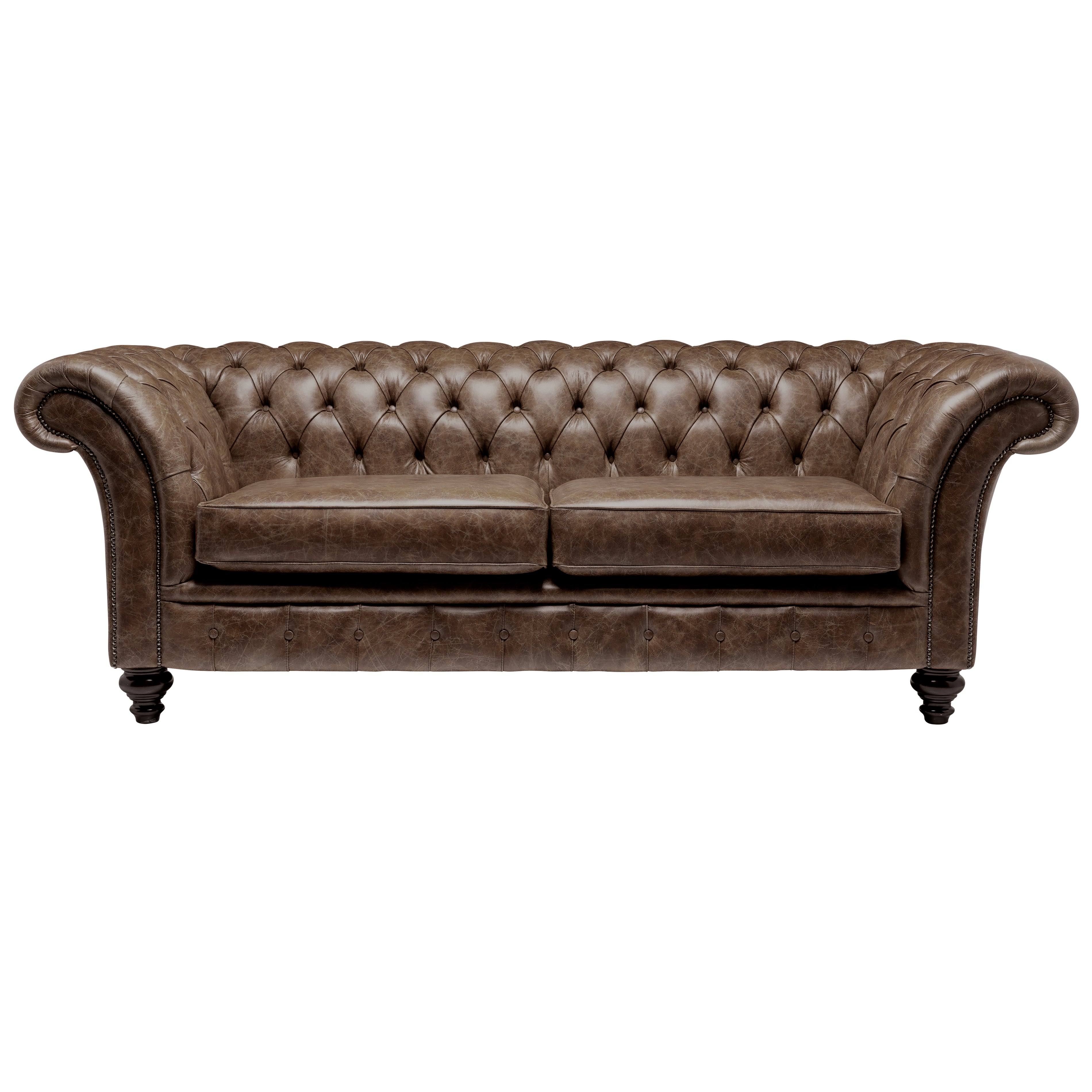 Milano Chesterfield Sofa Vintage Truffle Leather