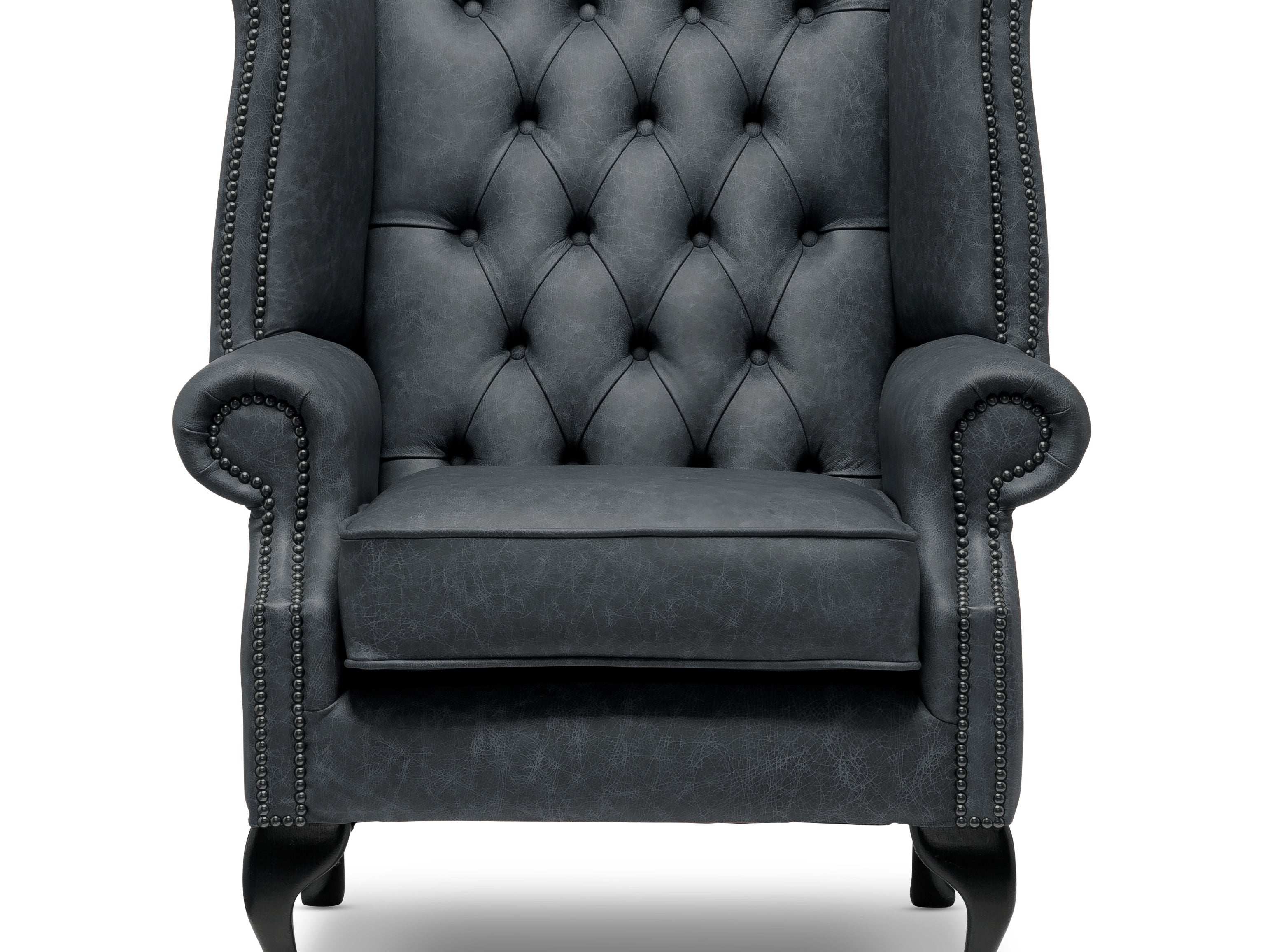 Queen Anne Chesterfield Armchair Apache Ocean Leather