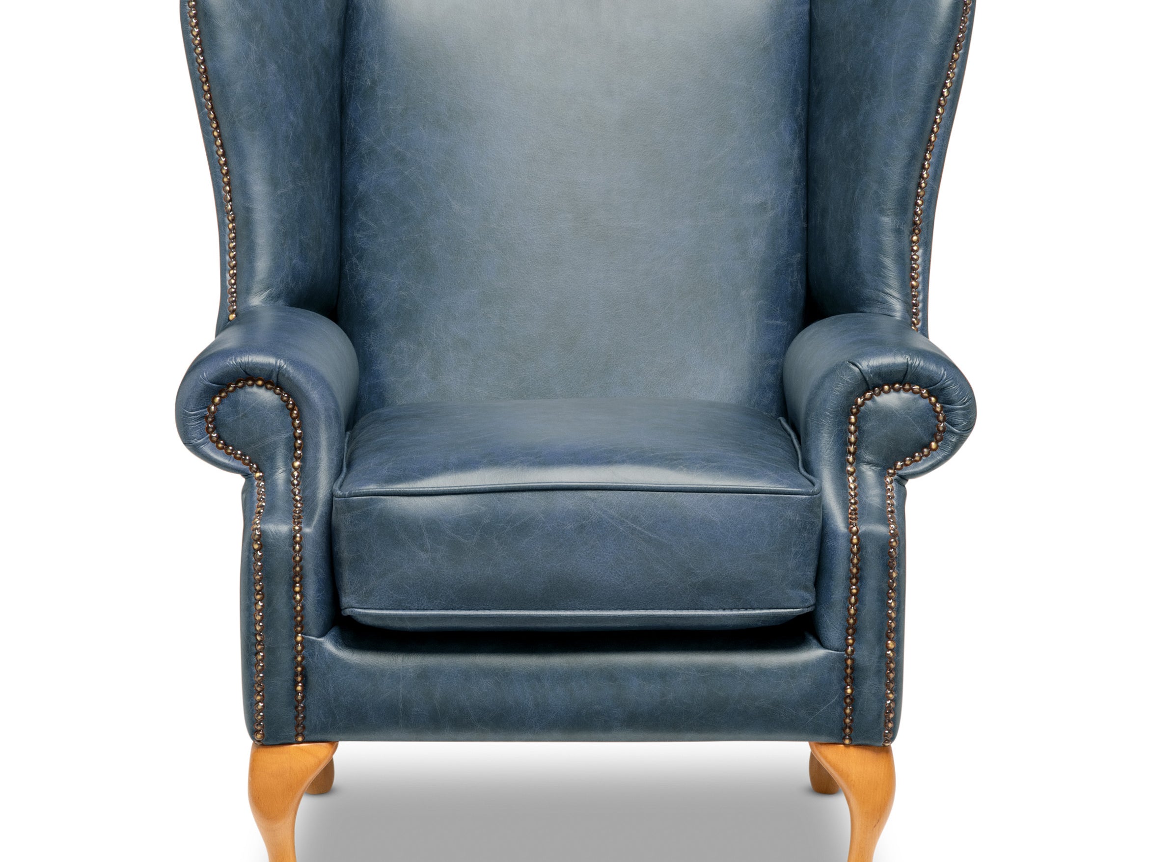 Stanhope Chesterfield Armchair Vintage Ocean Leather