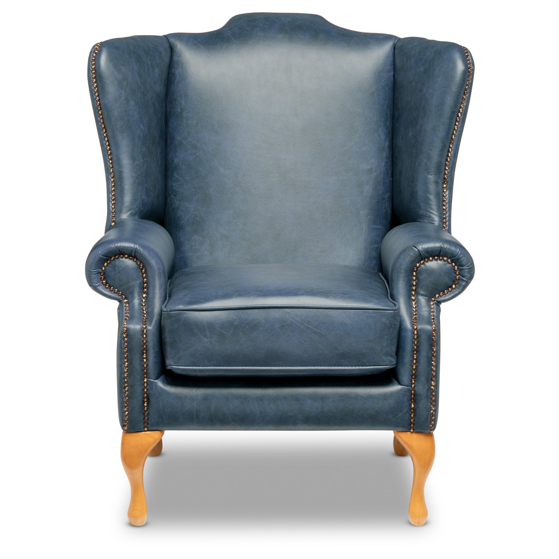 Stanhope Chesterfield Armchair Vintage Ocean Leather